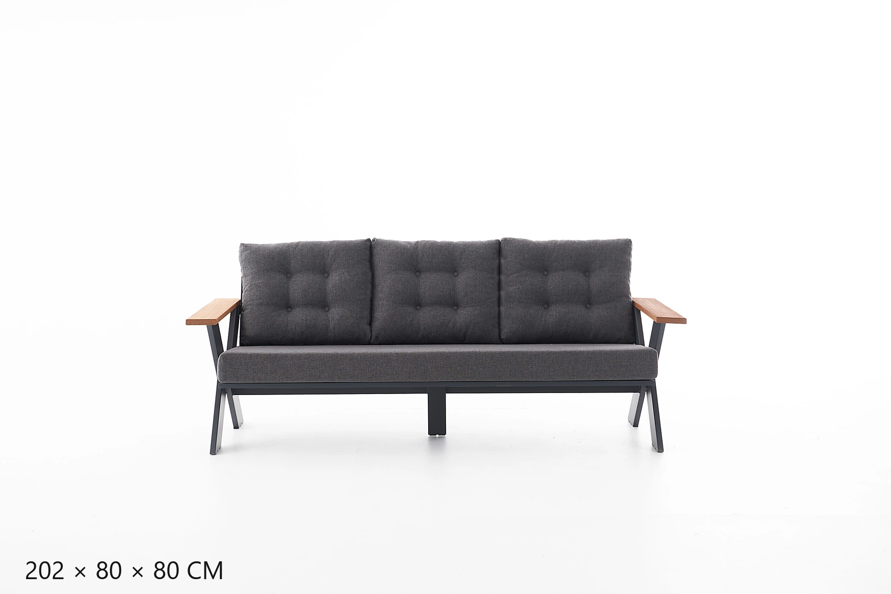 Gümbet Oturma Takımı – ÜÇLÜ KOLTUK stüdyo ürün fotoğrafı, 202 × 80 × 80 CM